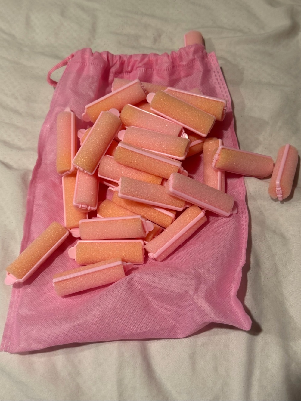 Pink Foam Hair Rollers - Gentle Styling Set